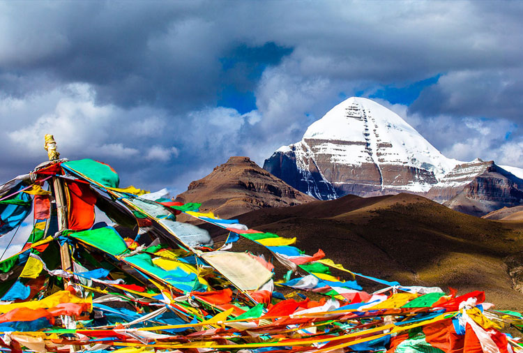 Prayer flags at Mount Kailash during Kailash Mansarovar Yatra