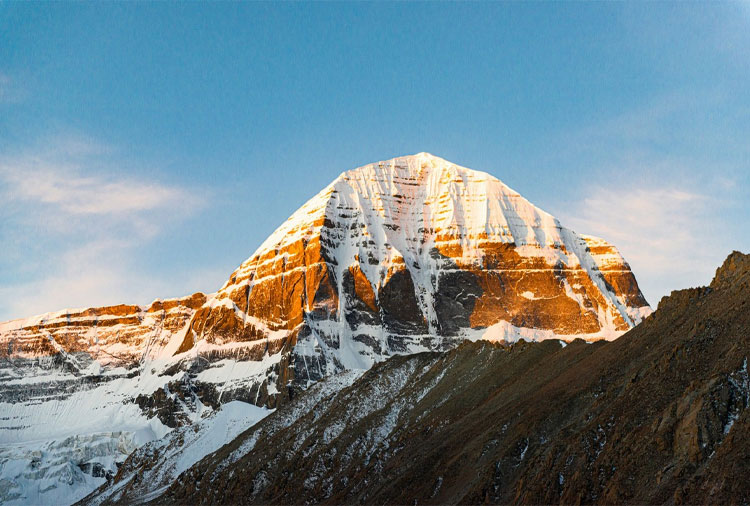 Mount Kailash in evening light, a focus for meditation practices